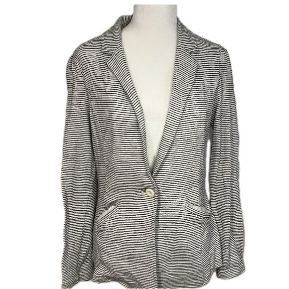Caslon, 100% cotton Striped Women's Blazer, size pS - Picture 1 of 15